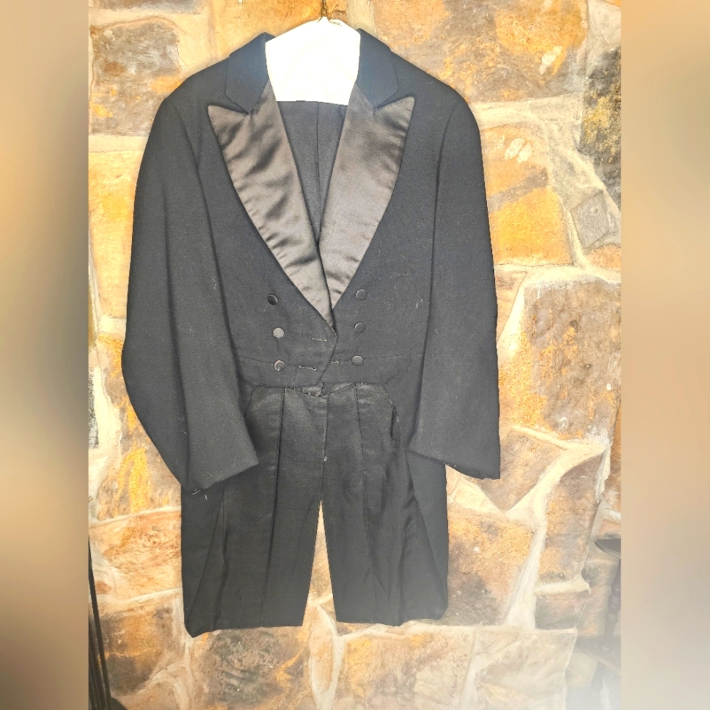 Vintage man's tuxedo jacket  with tails c. 1900s